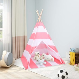 Children's tipi tent and striped peach skin bag 120x120x150cm by vidaXL, Play tents and tunnels - Ref: Foro24-80274, Price: 3...