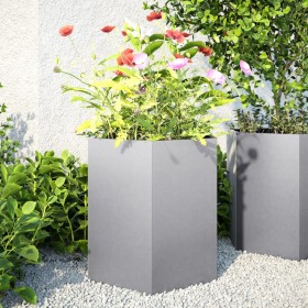 Hexagonal planter 2 units stainless steel 46x40x45 cm by , Pots and planters - Ref: Foro24-851119, Price: 63,99 €, Discount: %