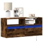 Wall-mounted TV stand with smoked oak LED lights 100x31x45 cm by , TV Furniture - Ref: Foro24-852338, Price: 81,23 €, Discoun...