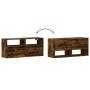 Wall-mounted TV stand with smoked oak LED lights 100x31x45 cm by , TV Furniture - Ref: Foro24-852338, Price: 81,23 €, Discoun...