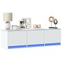 TV stand with LED lights, engineered wood, white, 140x34x40 cm by , TV Furniture - Ref: Foro24-852243, Price: 100,99 €, Disco...