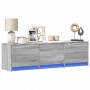 TV stand in gray Sonoma engineered wood 140x34x40 cm by , TV Furniture - Ref: Foro24-852248, Price: 100,99 €, Discount: %