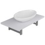 Set of 2-piece white ceramic bathroom furniture by , Bathroom furniture - Ref: Foro24-279339, Price: 80,99 €, Discount: %