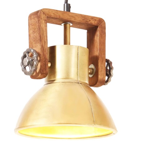 Round industrial hanging lamp 25 W brass 19 cm E27 by , Lamps - Ref: Foro24-320534, Price: 36,36 €, Discount: %