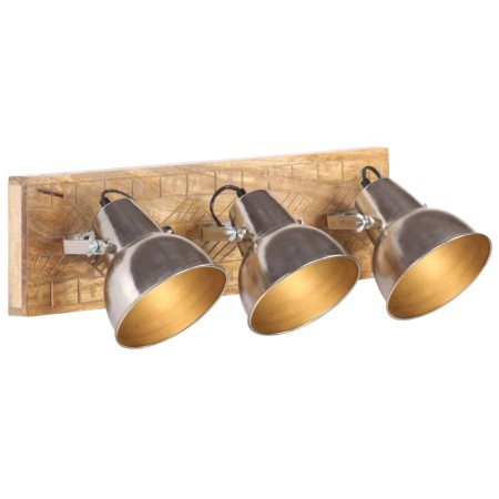 Industrial wall lamp made of silver mango wood E27 70x23 cm by , Lamps - Ref: Foro24-320595, Price: 77,83 €, Discount: %