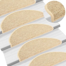 Self-adhesive sisal stair tread mat, set of 15 in beige, 65x21x4 cm by , Stair mats - Ref: Foro24-326903, Price: 98,34 €, Dis...