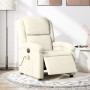 Cream-colored velvet electric massage recliner. by , Armchairs - Ref: Foro24-3204298, Price: 287,53 €, Discount: %