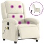 Cream-colored velvet electric massage recliner. by , Armchairs - Ref: Foro24-3204298, Price: 287,53 €, Discount: %