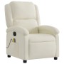 Cream-colored velvet electric massage recliner. by , Armchairs - Ref: Foro24-3204298, Price: 287,53 €, Discount: %