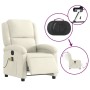 Cream-colored velvet electric massage recliner. by , Armchairs - Ref: Foro24-3204298, Price: 287,53 €, Discount: %