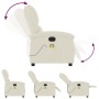 Cream-colored velvet electric massage recliner. by , Armchairs - Ref: Foro24-3204298, Price: 287,53 €, Discount: %