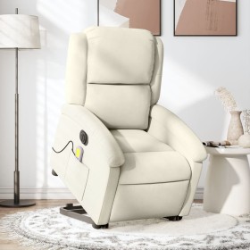 Sillón reclinable de masaje eléctrico elevable terciopelo crema de , Sillones - Ref: Foro24-3204342, Precio: 341,09 €, Descue...