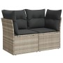 Gartensofa mit Kissen, 2-Sitzer, helles graues Kunststoffrattan von , Outdoor-Sofas - Ref: Foro24-366176, Preis: 173,76 €, Ra...