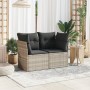 Gartensofa mit Kissen, 2-Sitzer, helles graues Kunststoffrattan von , Outdoor-Sofas - Ref: Foro24-366176, Preis: 173,76 €, Ra...