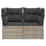 Garden sofa with cushions, 2 seats, light gray synthetic rattan by , Outdoor sofas - Ref: Foro24-366176, Price: 173,76 €, Dis...