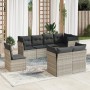 Garden sofa set 8 pieces and gray synthetic rattan cushions by , Garden sets - Ref: Foro24-3249771, Price: 650,74 €, Discount: %