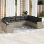 Set of 10-piece garden sofas with light gray synthetic rattan cushions by , Modular outdoor sofas - Ref: Foro24-3251509, Pric...