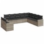 Gartensofa-Set, 10-teilig, mit Kissen, aus hellem grauen Kunststoff-Rattan. von , Modulare Sofas für den Außenbereich - Ref: ...