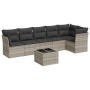 Garden sofa set 7 pieces with light gray PE rattan cushions by , Garden sets - Ref: Foro24-3249511, Price: 527,98 €, Discount: %