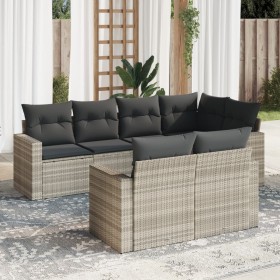 Garden sofa set 7 pieces with light gray PE rattan cushions by , Modular outdoor sofas - Ref: Foro24-3251549, Price: 554,22 €...