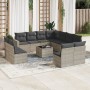 Gartensofagarnitur 12-teilig mit grauen Polstern aus synthetischem Rattan von , Modulare Sofas für den Außenbereich - Ref: Fo...