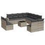 Set de sofás de jardín 12 pzas y cojines ratán sintético gris de , Sofás modulares de exterior - Ref: Foro24-3251479, Precio:...