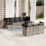 Gartensofa-Set, 10-teilig, mit Kissen, aus hellem grauen Kunststoff-Rattan. von , Gartensets - Ref: Foro24-3250171, Preis: 73...