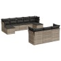 Gartensofa-Set, 10-teilig, mit Kissen, aus hellem grauen Kunststoff-Rattan. von , Gartensets - Ref: Foro24-3250171, Preis: 73...