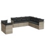 Garden furniture set 9 pieces and light gray synthetic rattan cushions by , Garden sets - Ref: Foro24-3249681, Price: 715,23 ...