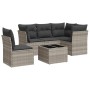 Garden sofa set 6 pieces and gray synthetic rattan cushions by , Garden sets - Ref: Foro24-3217652, Price: 444,61 €, Discount: %