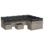 Garden sofa set 11 pieces and gray synthetic rattan cushions by , Garden sets - Ref: Foro24-3250441, Price: 805,69 €, Discoun...