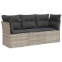 Gartensofa-Set, 3-teilig, mit grauen Kissen aus synthetischem Rattan von , Gartensets - Ref: Foro24-3217212, Preis: 245,91 €,...