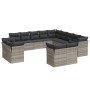 Set of garden sofas with 13 pieces of gray synthetic rattan cushions by , Garden sets - Ref: Foro24-3250391, Price: 1,00 €, D...