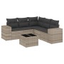 Garden sofa set 6 pieces and gray synthetic rattan cushions by , Garden sets - Ref: Foro24-3254899, Price: 469,01 €, Discount: %