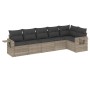 Garden sofa set 6 pieces and gray synthetic rattan cushions by , Garden sets - Ref: Foro24-3252529, Price: 469,92 €, Discount: %