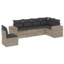 Garden sofa set 6 pieces and gray synthetic rattan cushions by , Garden sets - Ref: Foro24-3254969, Price: 486,83 €, Discount: %