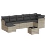 Garden sofa set 8 pieces and gray synthetic rattan cushions by , Garden sets - Ref: Foro24-3249821, Price: 583,40 €, Discount: %