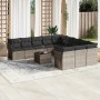 Garden sofa set 12 pieces and gray synthetic rattan cushions by , Garden sets - Ref: Foro24-3250261, Price: 944,99 €, Discoun...