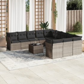 Garden sofa set 12 pieces and gray synthetic rattan cushions by , Garden sets - Ref: Foro24-3250261, Price: 946,07 €, Discoun...