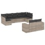 Set muebles jardín 9 pzas y cojines ratán sintético gris claro de , Conjuntos de jardín - Ref: Foro24-3255359, Precio: 711,88...