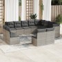 Garden sofa set 12 pieces and gray synthetic rattan cushions by , Garden sets - Ref: Foro24-3250311, Price: 876,92 €, Discoun...