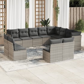 Garden sofa set 12 pieces and gray synthetic rattan cushions by , Garden sets - Ref: Foro24-3250311, Price: 875,99 €, Discoun...