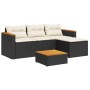 Garden sofa set with 3-piece black synthetic rattan cushions by , Garden sets - Ref: Foro24-365826, Price: 313,66 €, Discount: %