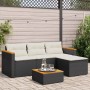 Gartensofagarnitur mit Kissen, 3-teilig, aus schwarzem Kunststoffrattan. von , Gartensets - Ref: Foro24-365826, Preis: 313,66...