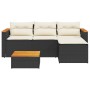 Garden sofa set with 3-piece black synthetic rattan cushions by , Garden sets - Ref: Foro24-365826, Price: 313,66 €, Discount: %