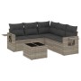 Garden sofa set 6 pieces and gray synthetic rattan cushions by , Garden sets - Ref: Foro24-3252499, Price: 452,15 €, Discount: %