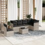 Garden sofa set 7 pieces with light gray PE rattan cushions by , Garden sets - Ref: Foro24-3249551, Price: 528,61 €, Discount: %