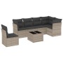 Garden sofa set 7 pieces with light gray PE rattan cushions by , Garden sets - Ref: Foro24-3249551, Price: 528,61 €, Discount: %