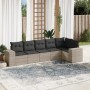 Garden sofa set 6 pieces and gray synthetic rattan cushions by , Garden sets - Ref: Foro24-3254929, Price: 488,24 €, Discount: %