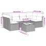 Garden sofa set 7 pieces with light gray PE rattan cushions by , Garden sets - Ref: Foro24-3249241, Price: 499,99 €, Discount: %